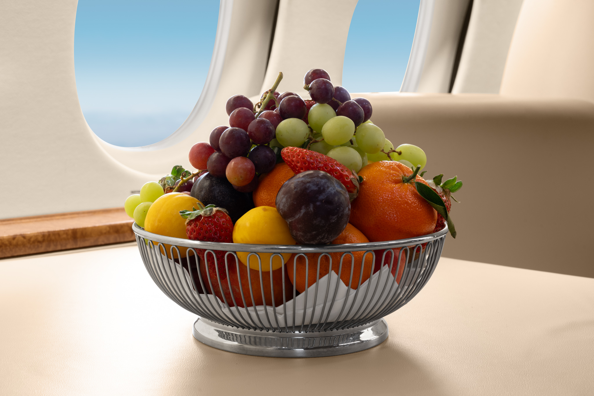 Photo of food on the Falcon 7x G-SPTX